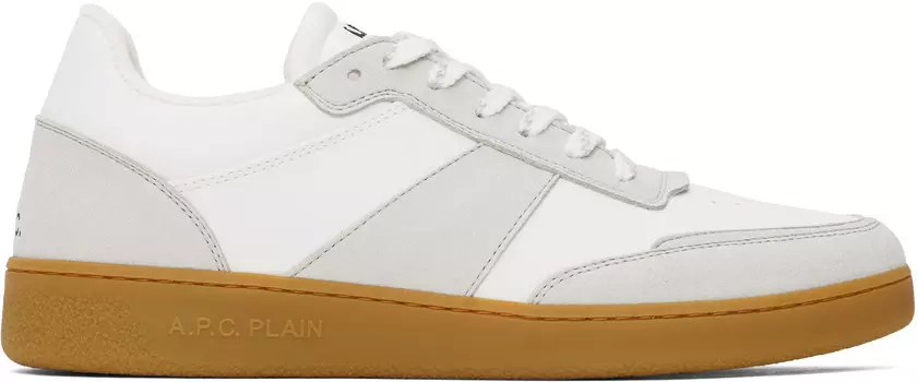 Белые и серые однотонные кроссовки A.P.C., Caramel