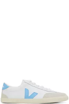Белые и синие парусиновые кроссовки Volley VEJA