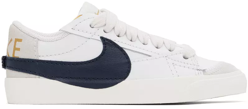 Белые и темно-синие кроссовки Blazer Low '77 Jumbo Nike