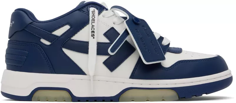 Белые и темно-синие кроссовки для офиса Off-White