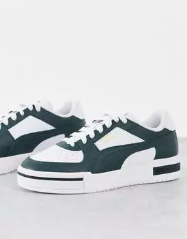 Белые и темно-зеленые кроссовки Puma CA Pro