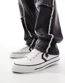 Белые кеды Converse Star Player 76 Premium с черной отделкой