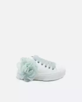 Белые кеды для девочки на шнуровке Eli 1957, белый