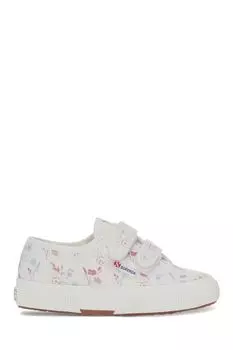 Белые кеды из парусины с цветочным принтом Superga, белый