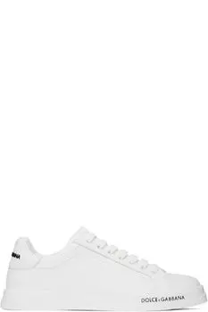 Белые кеды Portofino из телячьей кожи Nappa Dolce&Gabbana