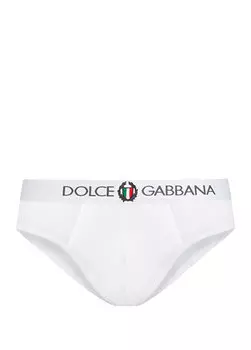 Белые комбинезоны с логотипом на талии Dolce&Gabbana