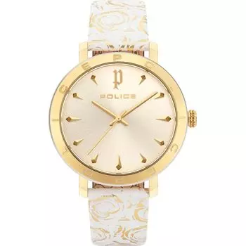 Белые кожаные часы The Police