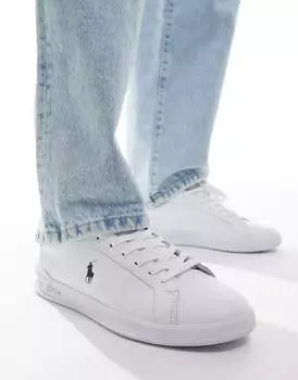Белые кожаные кроссовки с логотипом лошади Polo Ralph Lauren Heritage Court