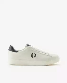 Белые кожаные кроссовки унисекс с боковым логотипом Fred Perry, цвет Crudo
