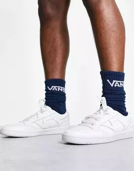 Белые кожаные кроссовки Vans Lowland