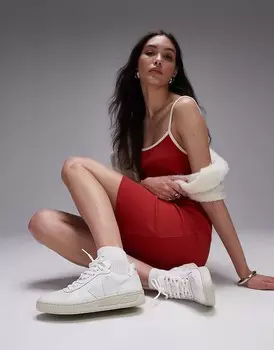 Белые кожаные кроссовки VEJA V-10