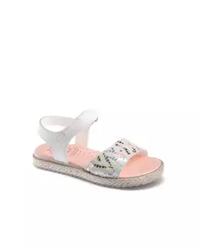 Белые кожаные открытые босоножки для девочки Pablosky