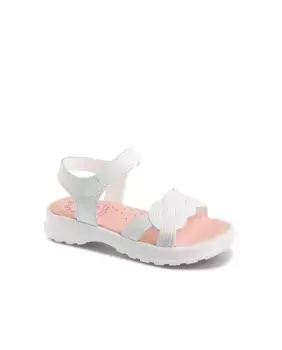 Белые кожаные открытые босоножки для девочки Pablosky, белый