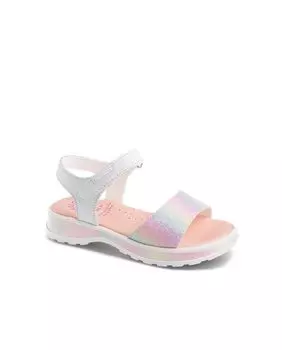 Белые кожаные открытые босоножки для девочки Pablosky, белый