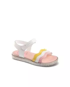 Белые кожаные открытые босоножки для девочки Pablosky, белый