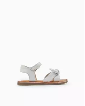 Белые кожаные сандалии девочки с закрытием крючков и петли Zippy, белый