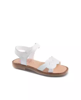 Белые кожаные сандалии для девочек на застежке-липучке Pablosky, белый