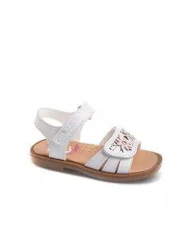 Белые кожаные сандалии для девочки Pablosky, белый
