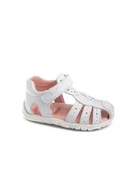 Белые кожаные сандалии для девочки Pablosky, белый