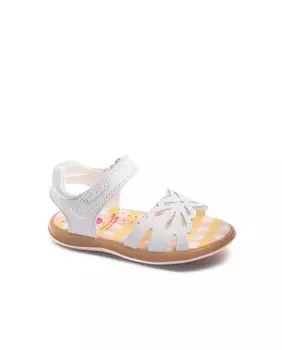 Белые кожаные сандалии для девочки Pablosky, белый