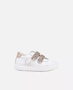 Белые кожаные спортивные кроссовки для девочки Eli 1957, белый