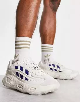 Белые кроссовки adidas Originals 'Preppy Varsity' Oznova в темно-синюю полоску