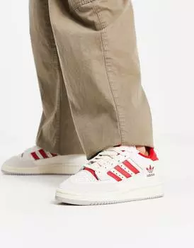 Белые кроссовки adidas Originals Centennial 85 с красной отделкой