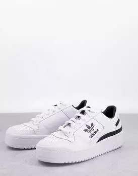 Белые кроссовки adidas Originals Forum с черным трилистником