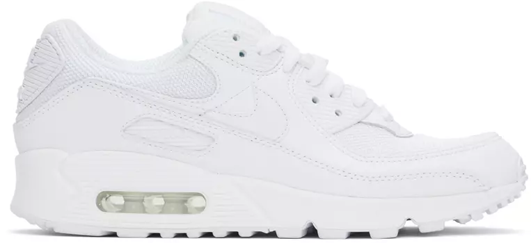 Белые кроссовки Air Max 90 Nike, White/White/Wolf grey/White