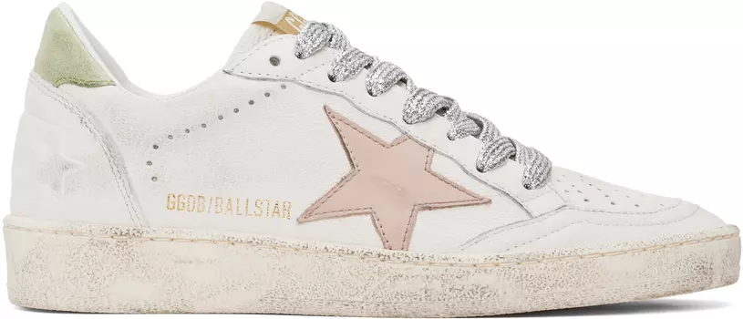 Белые кроссовки Ball Star Golden Goose, White/Moonlight pink
