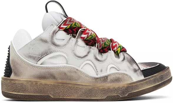 Белые кроссовки бордюры Lanvin