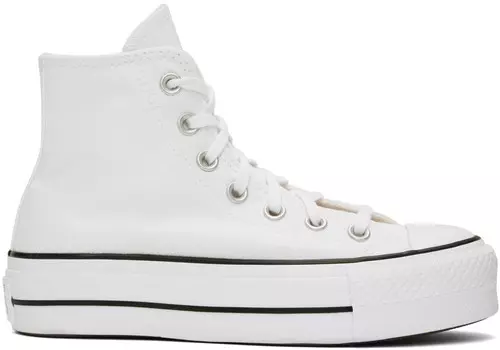 Белые кроссовки Chuck Taylor All Star Canvas Platform High Top Converse, белый/черный/белый
