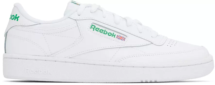 Белые кроссовки Club C 85 Reebok Classics, белый/зеленый