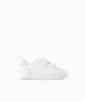 Белые кроссовки для девочки на застежке-липучке Zippy, белый