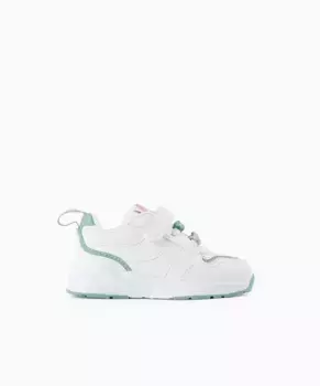 Белые кроссовки для девочки на застежке-липучке Zippy