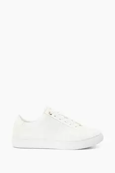 Белые кроссовки Everleigh в полоску из разных материалов Dune London, белый