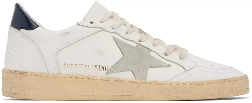 Белые кроссовки Golden Goose со звездами