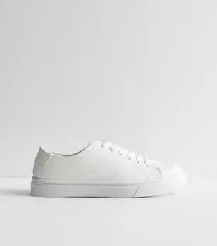 Белые кроссовки из кожи New Look, белый