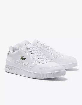 Белые кроссовки Lacoste с Т-образным зажимом