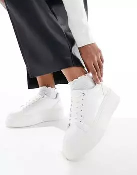 Белые кроссовки на массивной подошве ASOS Wide Fit Dream