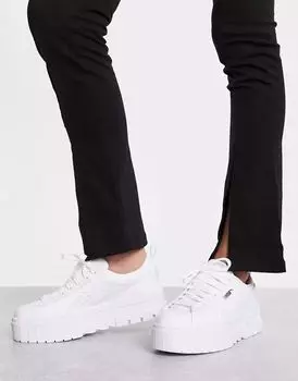 Белые кроссовки на массивной подошве PUMA Mayze