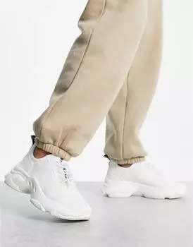 Белые кроссовки на массивной подошве Steve Madden Match