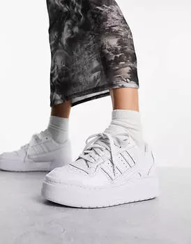 Белые кроссовки на платформе adidas Originals Forum XLG