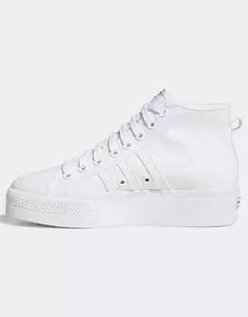 Белые кроссовки на платформе adidas Originals Nizza