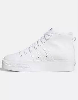 Белые кроссовки на платформе adidas Originals Nizza