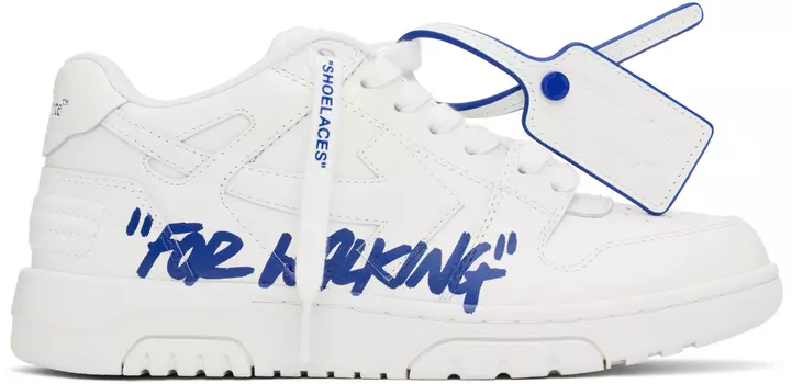 Белые кроссовки Out Of Office «Для ходьбы» Off-White, белый/синий