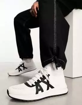 Белые кроссовки с логотипом Armani Exchange