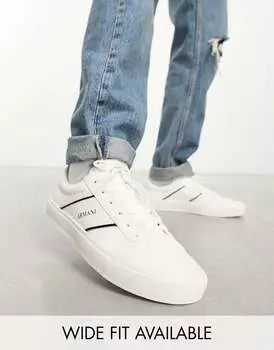 Белые кроссовки с логотипом Armani Exchange