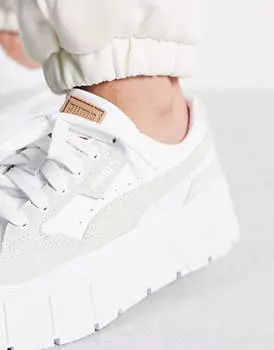 Белые кроссовки с шнурком Puma Mayze Stack
