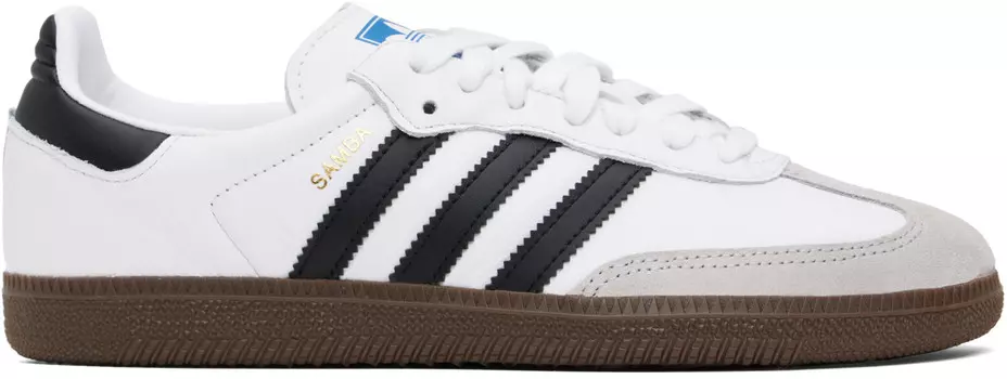 Белые кроссовки Samba OG Adidas Originals, Cloud white/Core black/Clear granite